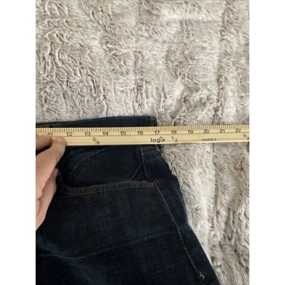 Levis 501 Jeans Men 34x32 Straight Button Fly American Western Cowboy Dark Denim - Picture 9 of 16
